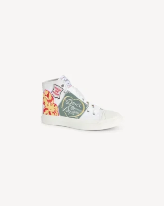 Kenzo Hoshi’ High Top Sneakers in Cotton Canvas