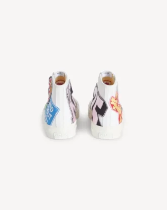 Kenzo Hoshi’ High Top Sneakers in Cotton Canvas