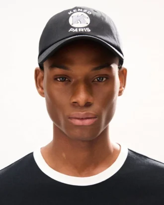 Kenzo Paris Emblem’ Embroidered Cap in Cotton