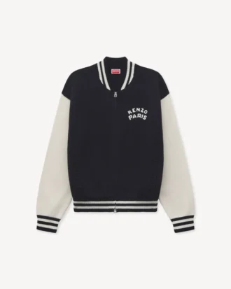 Kenzo Paris Emblem’ Varsity Cardigan in Mixed Cotton