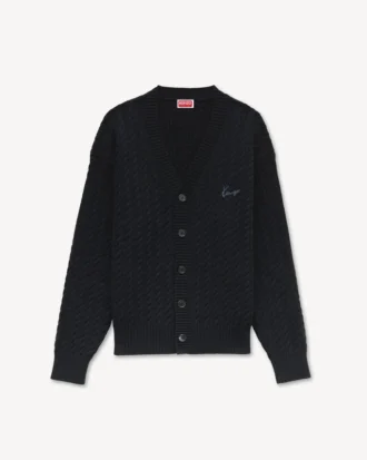 Kenzo Signature Cable’ Embroidered Knit Cardigan Kenzo Signature Cable’ Embroidered Knit Cardigan