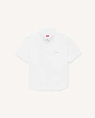 Kenzo Signature’ Casual Short Sleeve Shirt in Seersucker Cotton