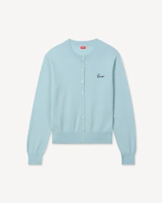 Kenzo Signature’ Embroidered Cardigan in Merino Wool