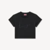 Kenzo Signature’ Embroidered Cropped T-Shirt in Cotton Kenzo Signature’ Embroidered Cropped T-Shirt in Cotton