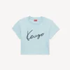 Kenzo Signature’ Embroidered Cropped T-Shirt in Cotton Kenzo Signature’ Embroidered Cropped T-Shirt in Cotton