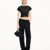 Kenzo Signature’ Embroidered Cropped T-Shirt in Cotton Kenzo Signature’ Embroidered Cropped T-Shirt in Cotton
