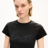 Kenzo Signature’ Embroidered Cropped T-Shirt in Cotton Kenzo Signature’ Embroidered Cropped T-Shirt in Cotton