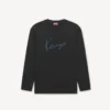 Kenzo Signature’ Embroidered Long Sleeve T-Shirt in Cotton Kenzo Signature’ Embroidered Long Sleeve T-Shirt in Cotton
