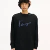 Kenzo Signature’ Embroidered Long Sleeve T-Shirt in Cotton Kenzo Signature’ Embroidered Long Sleeve T-Shirt in Cotton