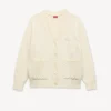 Kenzo Signature’ Embroidered Loose Knit Cardigan in Cotton Wool Kenzo Signature’ Embroidered Loose Knit Cardigan in Cotton Wool