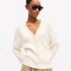 Kenzo Signature’ Embroidered Loose Knit Cardigan in Cotton Wool Kenzo Signature’ Embroidered Loose Knit Cardigan in Cotton Wool