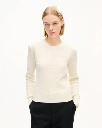 Kenzo Signature’ Embroidered Loose Knit Jumper in Cotton Wool