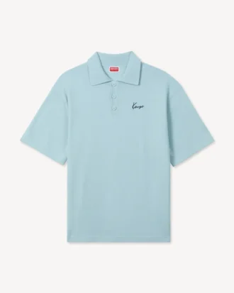 Kenzo Signature’ Embroidered Polo in Merino Wool