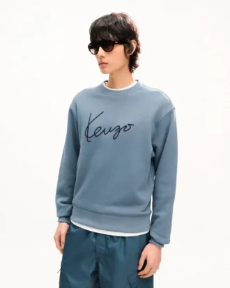 Kenzo Signature’ Embroidered Sweatshirt in Cotton