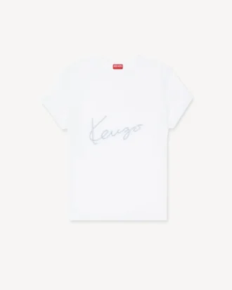 Kenzo Signature’ Embroidered T-Shirt in Cotton