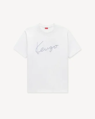Kenzo Signature’ Embroidered T-Shirt in Cotton