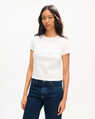 Kenzo Signature’ Embroidered T-Shirt in Cotton