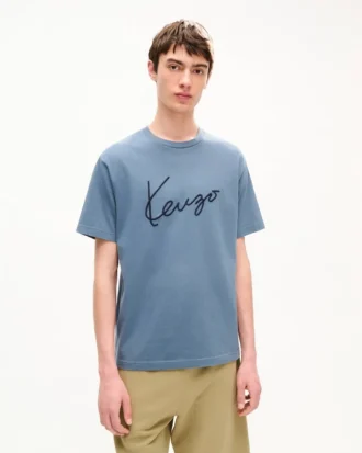 Kenzo Signature’ Embroidered T-Shirt in Cotton