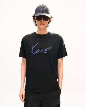 Kenzo Signature’ Embroidered T-Shirt in Cotton