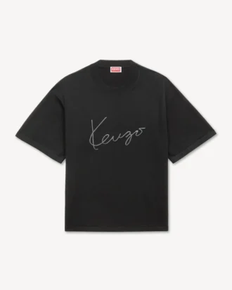 Kenzo Signature’ Embroidered T-Shirt in Merino Wool