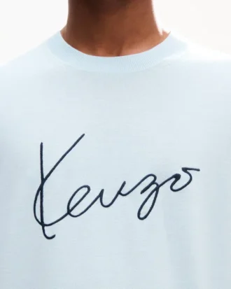 Kenzo Signature’ Embroidered T-Shirt in Merino Wool