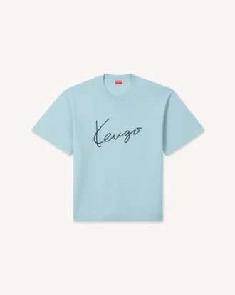 Kenzo Signature’ Embroidered T-Shirt in Merino Wool