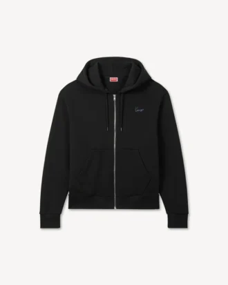 Kenzo Signature’ Embroidered Zip up Hoodie in Cotton