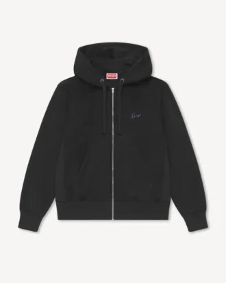 Kenzo Signature’ Embroidered Zip-Up Hoodie in Cotton