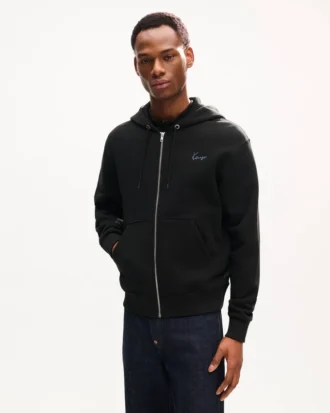 Kenzo Signature’ Embroidered Zip up Hoodie in Cotton