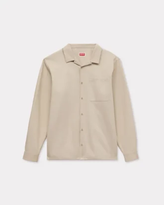 Kenzo Signature’ Oversized Shirt in Herringbone Cotton