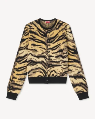 Kenzo Tiger’ Cardigan in Mixed Cotton and Wool