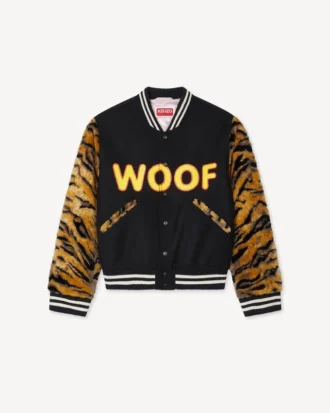 Kenzo Tiger’ Genderless Printed Varsity Jacket in Virgin Wool Kenzo Tiger’ Genderless Printed Varsity Jacket in Virgin Wool