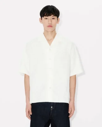 Kenzo Tiger’ Hawaiian Short Sleeve Shirt in Cotton Jacquard