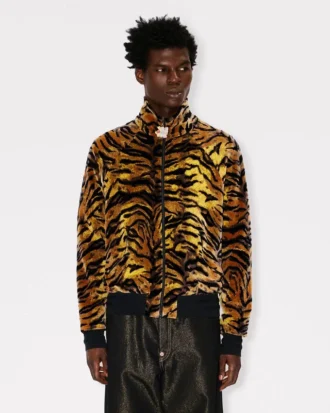 Kenzo Tiger’ Track Jacket in Velvet Jacquard