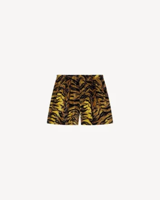 Kenzo Tiger’ Track Shorts in Velvet Jacquard