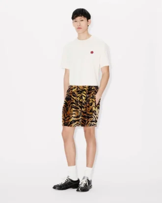 Kenzo Tiger’ Track Shorts in Velvet Jacquard