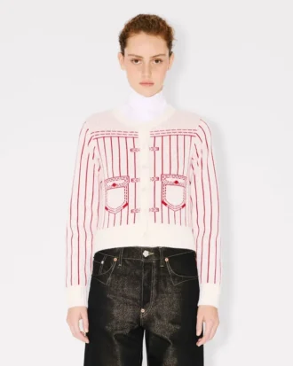 Kenzo Trompe L’œIl’ Cardigan in Wool Cotton