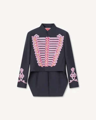 Kenzo Trompe L’œIl’ Jacquard Tailcoat in Wool Cotton