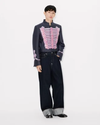 Kenzo Trompe L’œIl’ Jacquard Tailcoat in Wool Cotton