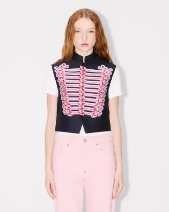 Kenzo Trompe L’œIl’ Vest in Wool and Cotton