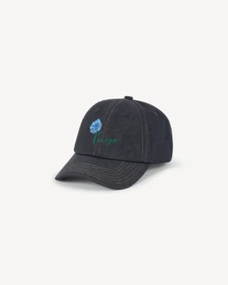 Kenzo Tulip’ Embroidered Cap in Denim-Like Twill