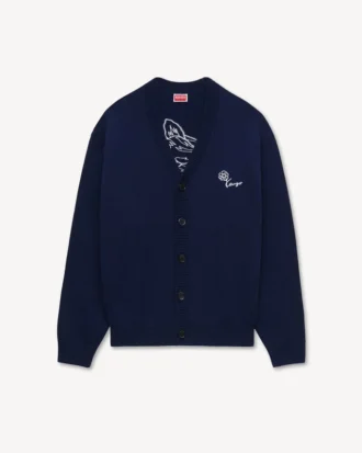 Kenzo Tulip’ Embroidered Cardigan Wool and Cotton