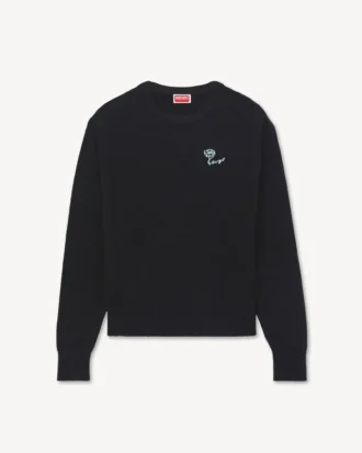 Kenzo Tulip’ Embroidered Jumper in Spongy Cotton
