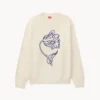 Kenzo Tulip’ Embroidered Jumper in Wool and Cotton Kenzo Tulip’ Embroidered Jumper in Wool and Cotton