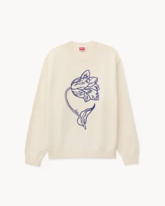 Kenzo Tulip’ Embroidered Jumper in Wool and Cotton