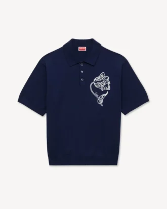 Kenzo Tulip’ Embroidered Polo Wool and Cotton