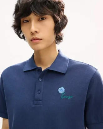 Kenzo Tulip’ Embroidered Slim Polo in Cotton