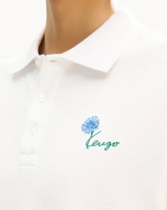 Kenzo Tulip’ Embroidered Slim Polo in Cotton