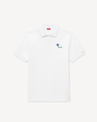 Kenzo Tulip’ Embroidered Slim Polo in Cotton