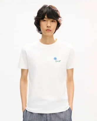 Kenzo Tulip’ Embroidered Slim T-Shirt in Cotton